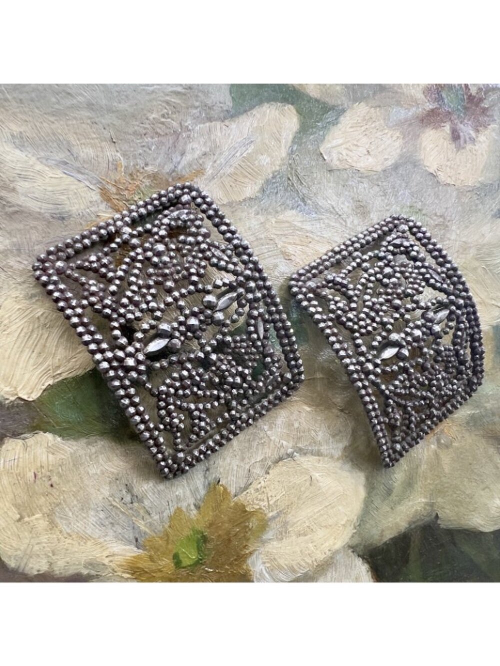 Antique French Cut Steel Shoe Buckles - Picture 4 of 8